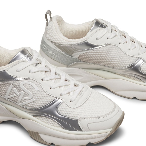 Stuart Weitzman SW TRAINER WHTE/COOL GREY MULTI/COOL GREY - Picture 2 of 7